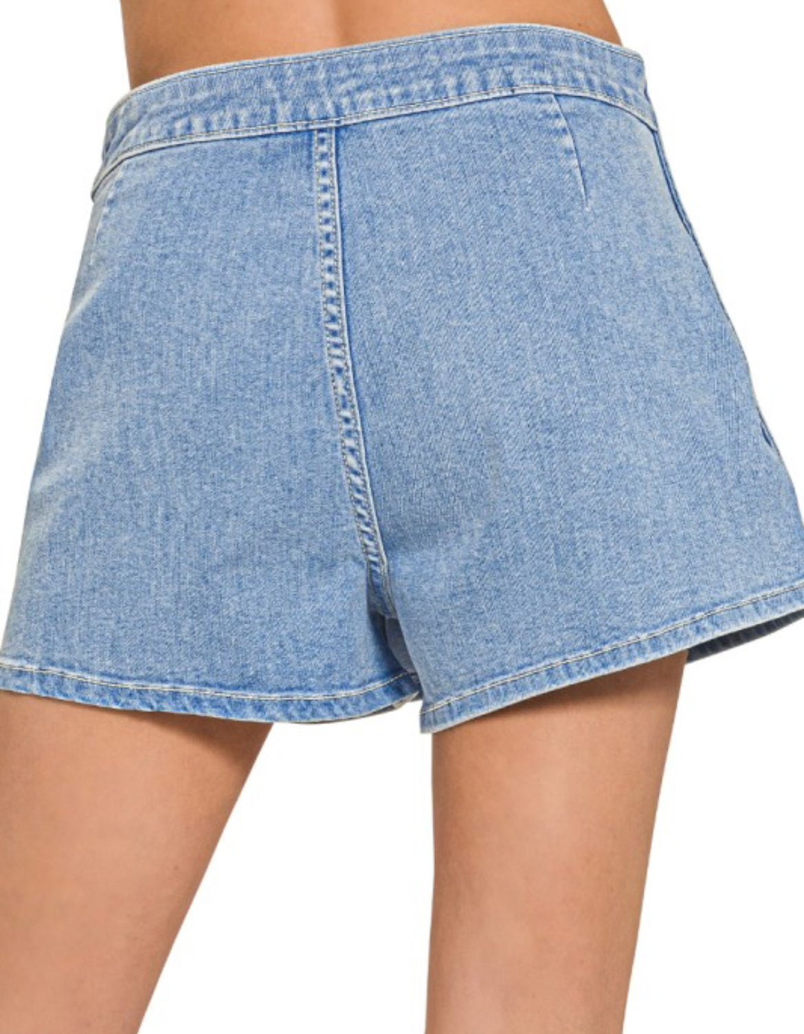 Camila Crossover Denim Skort- blue