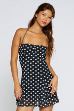 Retro Halter Polka Dot Mini Dress