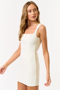 Pearl Backless Bodycon Mini Dress- Off white