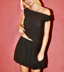 🖤 “Off the Edge Chiffon bubble skirt Set”. Black