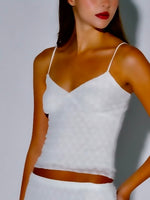 White Textured Two Piece Maxi Skirt Set, sold separately