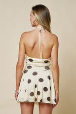 Polka Dot Halter Mini Dress