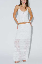White Lace Open Back Halter Top