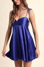 Royal Blue Satin Mini Dress
