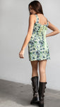 Vintage Bloom Tapestry Corset Mini Dress