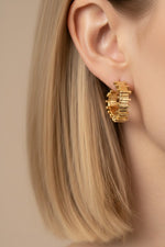 Textured Gold Hoop Earrings