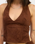 Gabi Suede Halter Top