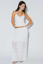 White Lace Sheer Maxi Skirt