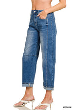 Medium Wash Barrel Leg Jeans