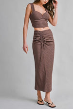 Mocha Ruched Two-Piece Set ( sold separately)