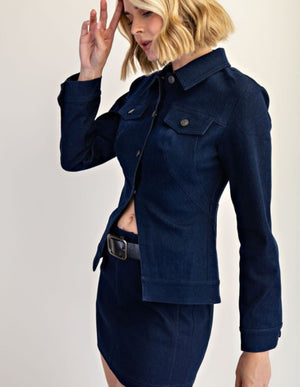Buckle Up Denim jacket -navy blue
