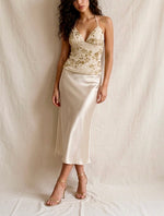 Champagne Sequin Halter Top