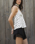 Polka Dot Scarf Halter Top