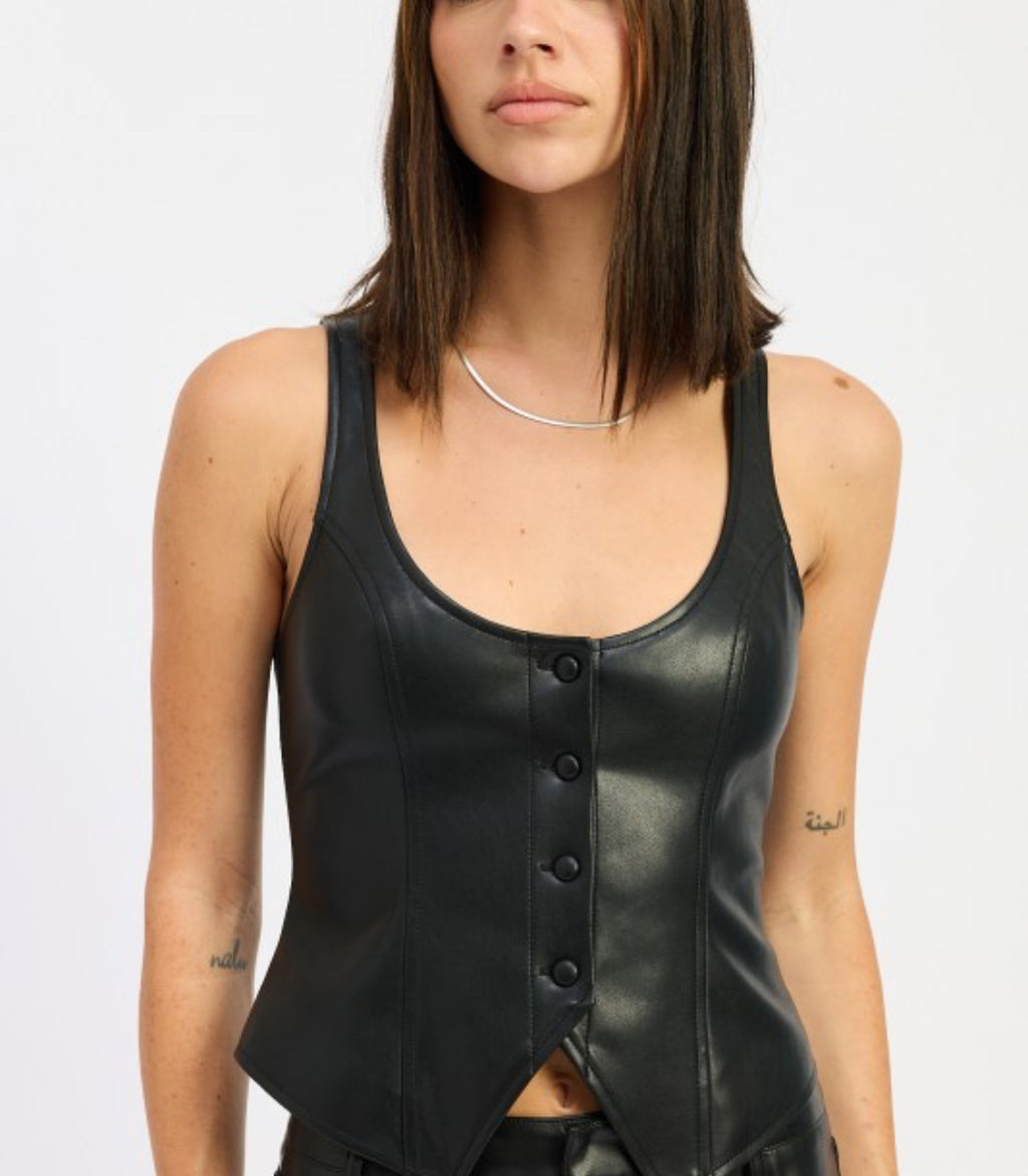 Billie Leather Vest Set