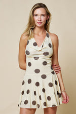 Polka Dot Halter Mini Dress