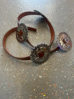 Western Concho Leather Ring belt