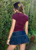 Cable-Knit Cropped Short-Sleeve Sweater