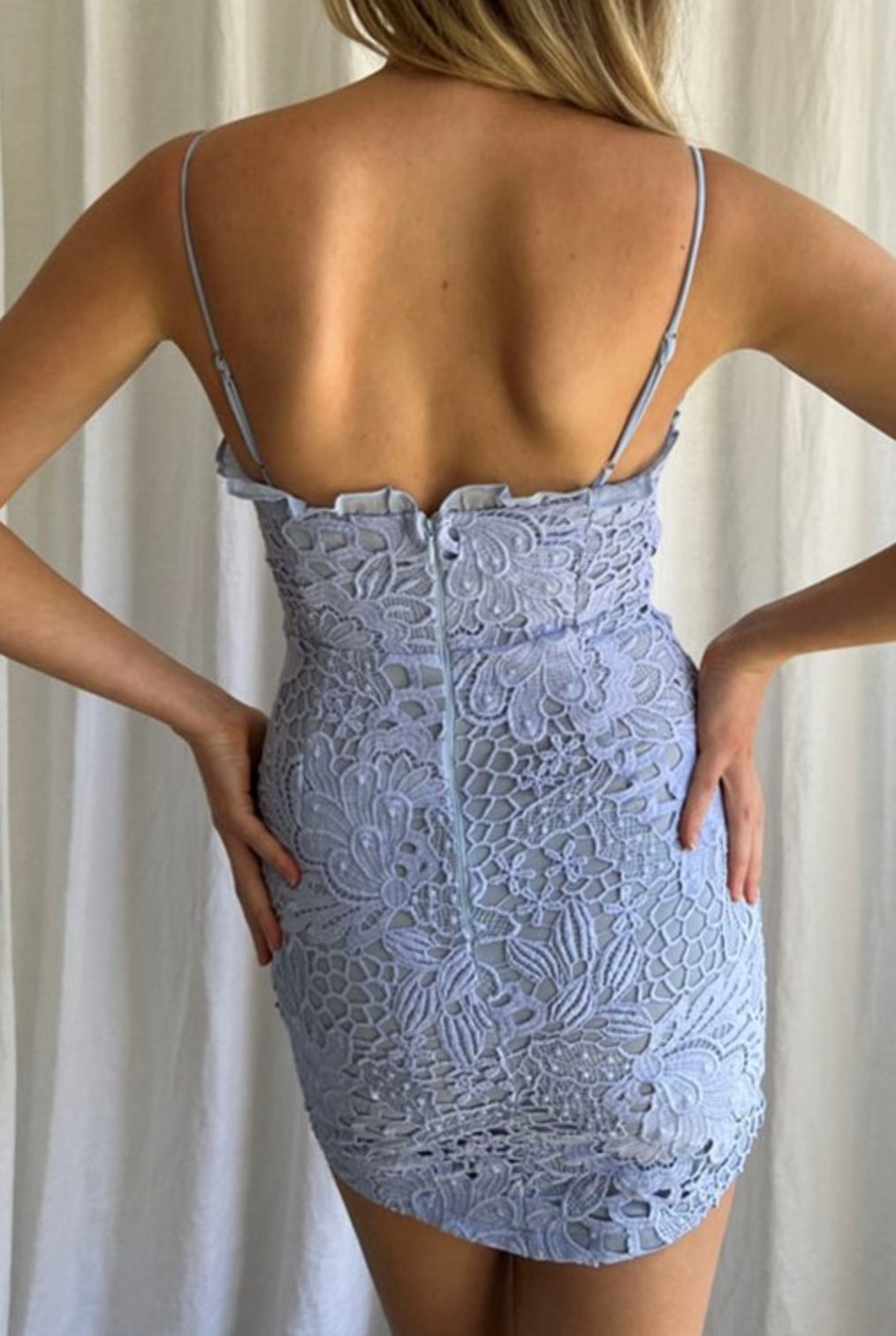 Christina Lavender Lace Mini Dress M / Lavender / Lace Christina Lavender Lace Mini Dress M / Lavender / Lace