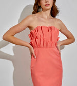 Jenna strapless coral dress