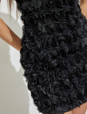 Black rose tube dress
