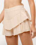 Liason ruffled skort ecru pink