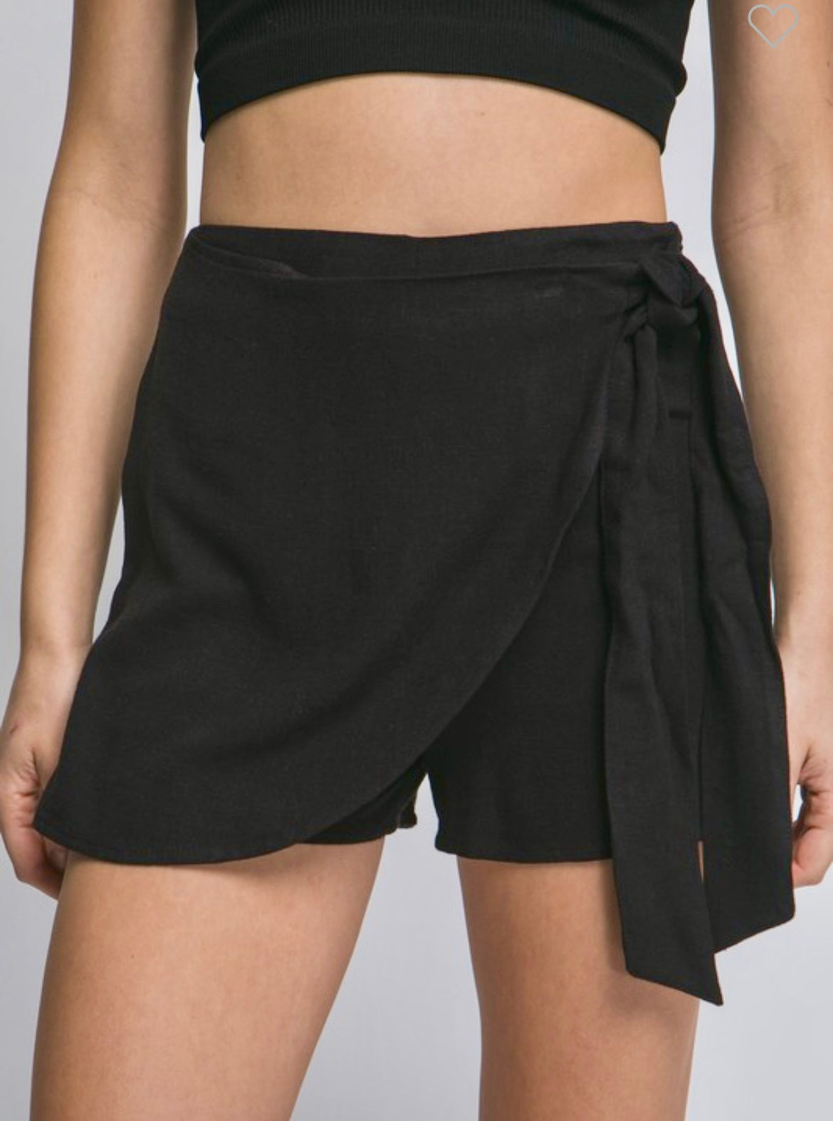 Linen blend skorts- grey - black