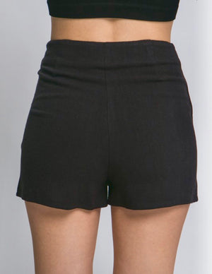 Linen blend skorts- grey - black