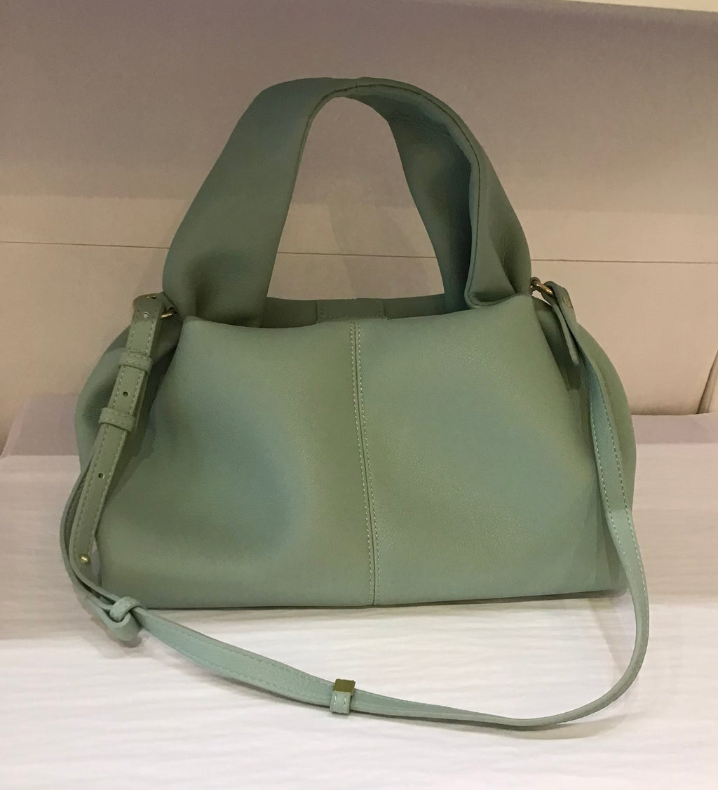 Light green leather bag