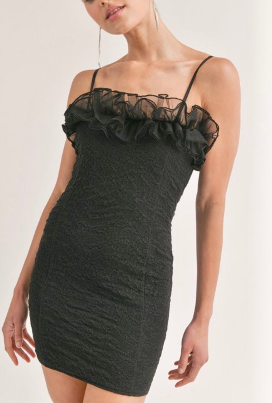 Tulle black mini bodycon tube dress Bittano Tulle black mini bodycon tube dress Bittano