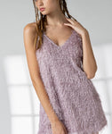 Isabella fringe cami lavender mini dress