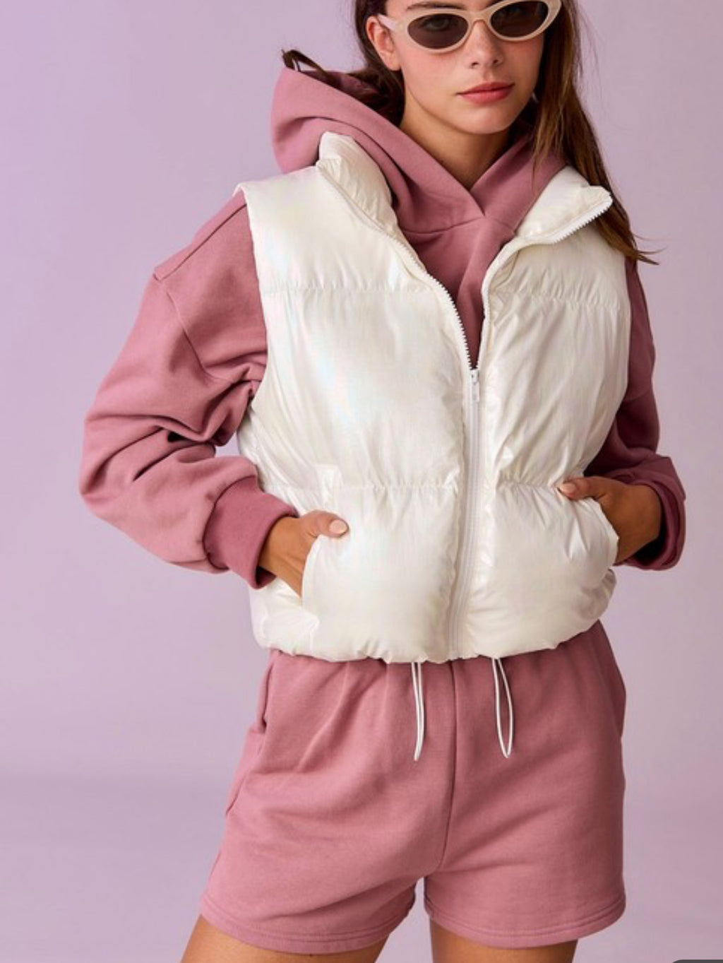 Sofia White Puffer Vest