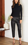 Venti black faux leather pants