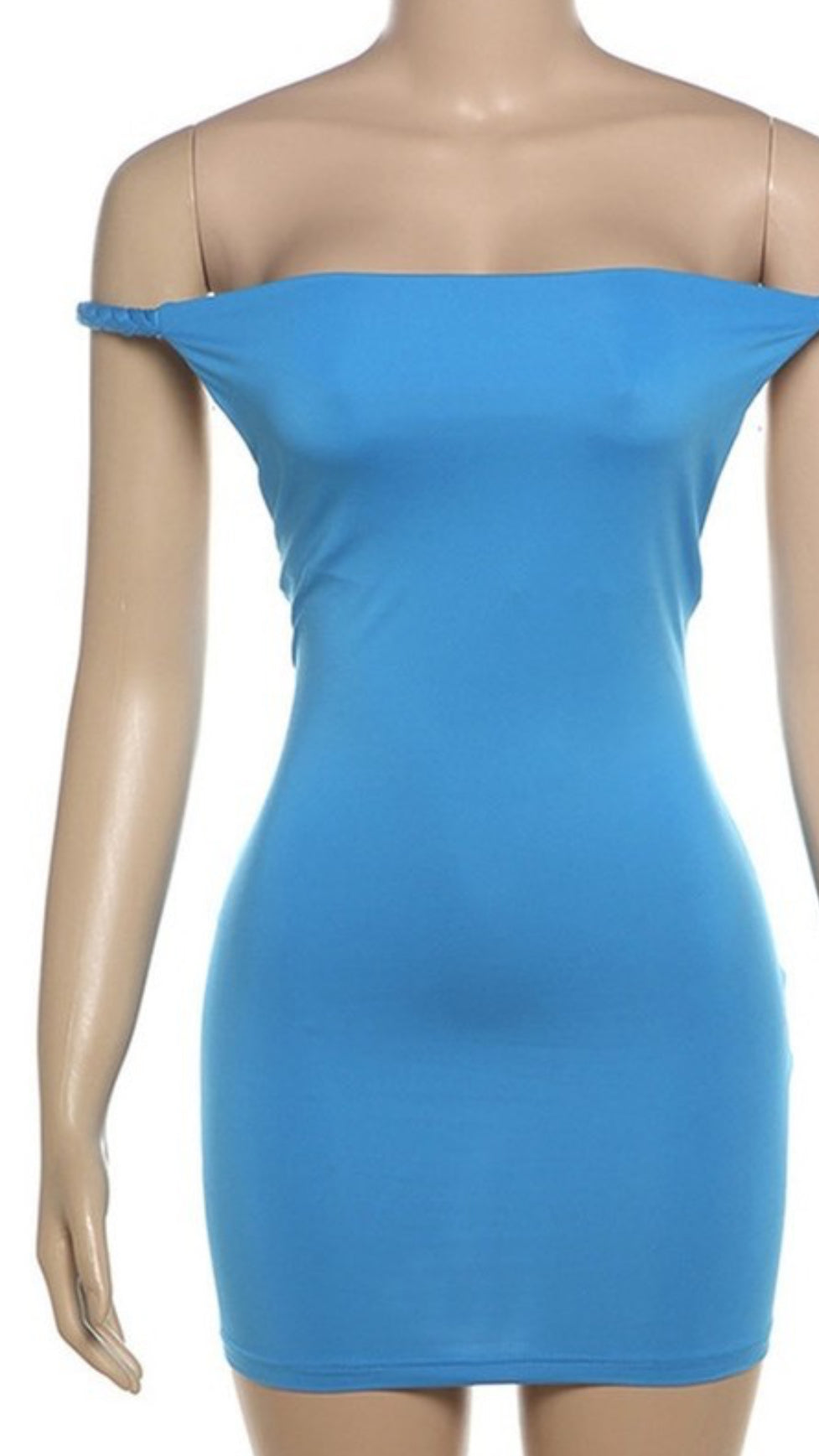 Turquoise blue halter mini bodycon dress