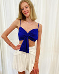 Millie front bow twist top- pink- royal