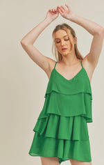 Kelly green romper dress