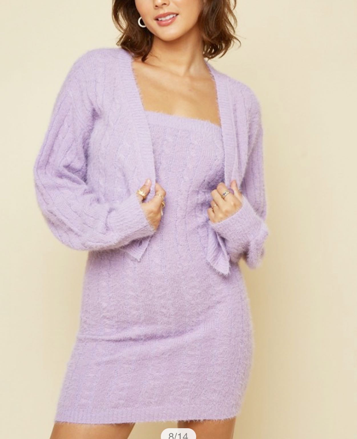 Fozie lavender soft fuzzy dress