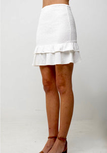 Celinn white smocked Skirt