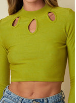 Grace light green crop sweater