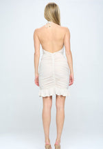 Allison ruched halter dress