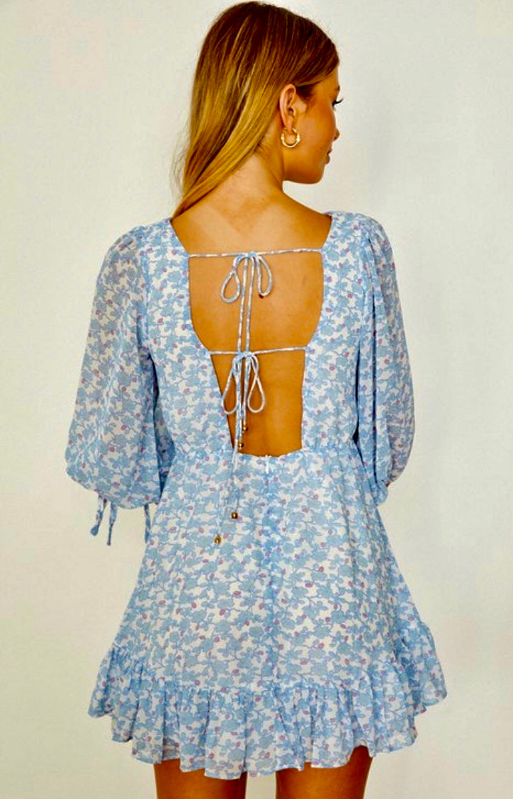 Rafaela blue print dress